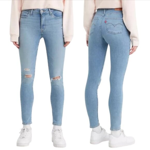 Levi’s 721 High Rise Skinny Jeans Azure Glow Light Wash Size 32 - Picture 1 of 16